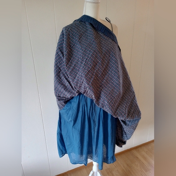 Modcloth Shoulder Tie Dress Size 10 Midi Sundress Blue Dots Retro Rockabilly NWT - Picture 6 of 10